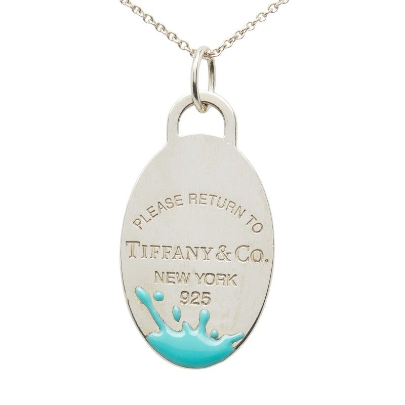 Tiffany & Co Return to Color Splash Oval Silver Necklace