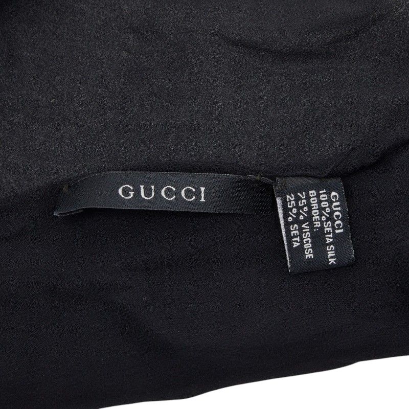 Gucci Black Silk Scarf