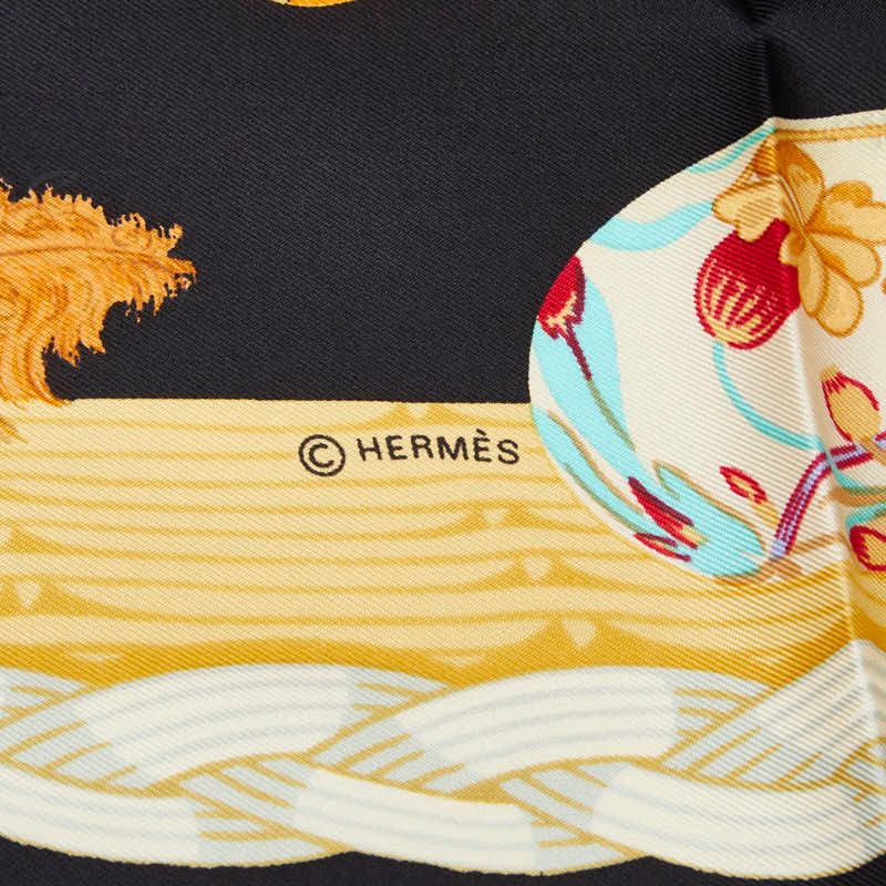 Hermes Carre 90 Couvee D'hermes Egg Black Multicolor Silk Scarf