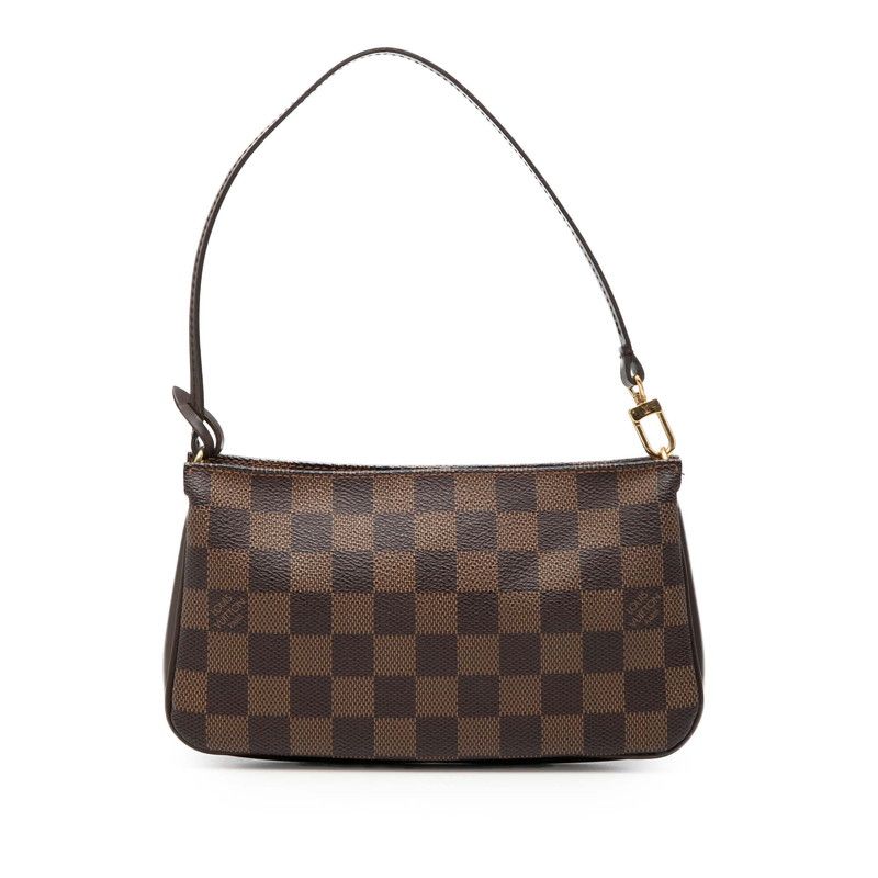 Louis Vuitton Damier Navona Pouch Handbag Brown Leather