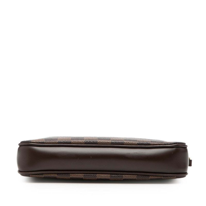 Louis Vuitton Damier Navona Pouch Handbag Brown Leather