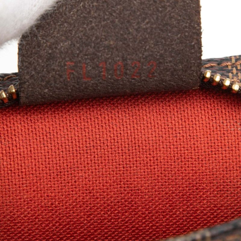Louis Vuitton Damier Navona Pouch Handbag Brown Leather