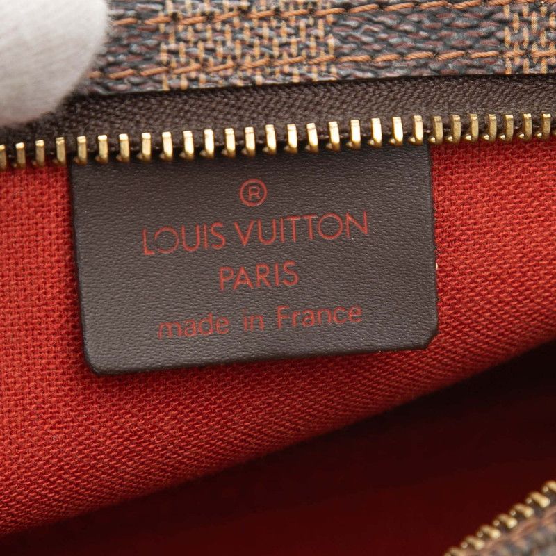 Louis Vuitton Damier Navona Pouch Handbag Brown Leather