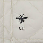 Dior Macro Cannage Quilted Sleeveless Bomber Jacket Vest White Ivory