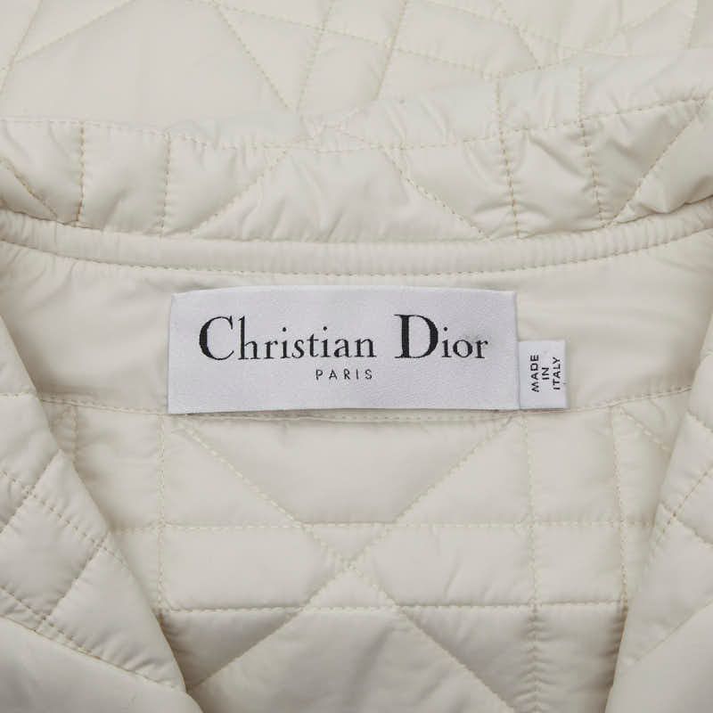 Dior Macro Cannage Quilted Sleeveless Bomber Jacket Vest White Ivory