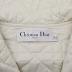Dior Macro Cannage Quilted Sleeveless Bomber Jacket Vest White Ivory