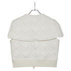 Dior Macro Cannage Quilted Sleeveless Bomber Jacket Vest White Ivory