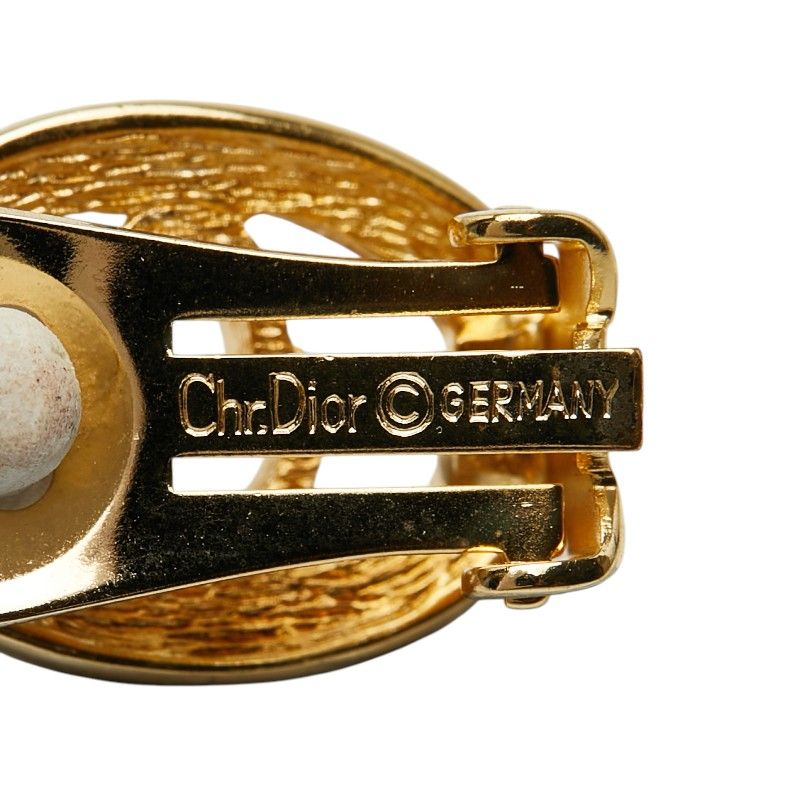 Dior CD Logo Oval Earrings Gold Plated