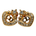 Dior CD Logo Heart Stud Earrings Gold Plated