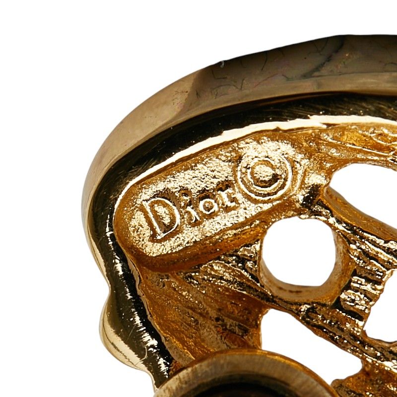 Dior CD Logo Heart Stud Earrings Gold Plated