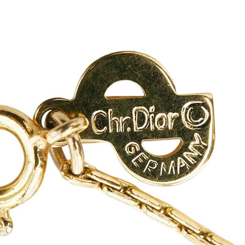 Dior Logo Heart Pendant Necklace Gold Plated