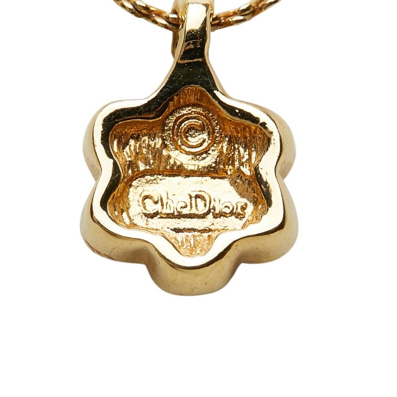 Dior Flower Chain Pendant Necklace Gold Plated