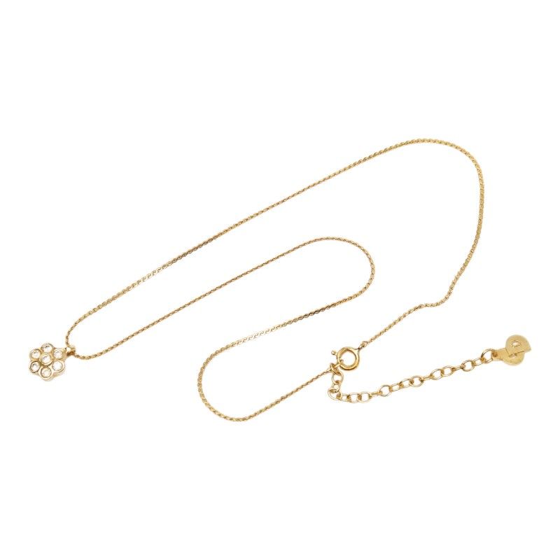 Dior Flower Chain Pendant Necklace Gold Plated