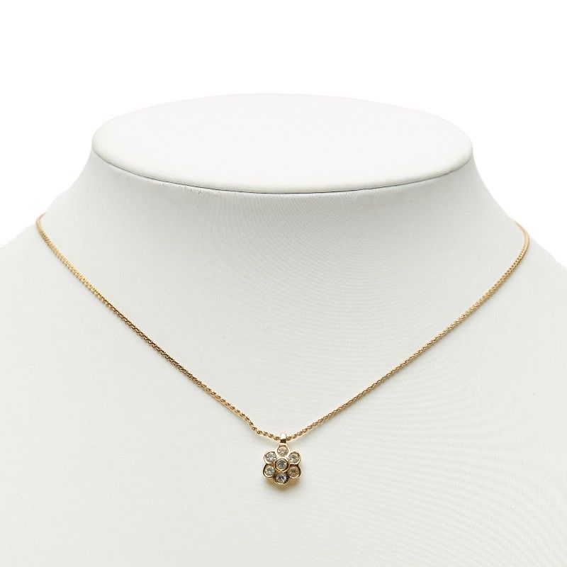 Dior Flower Chain Pendant Necklace Gold Plated