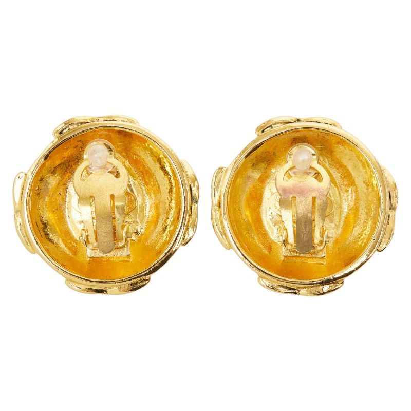 Chanel CC Logo Gold Orange Plated Ring
