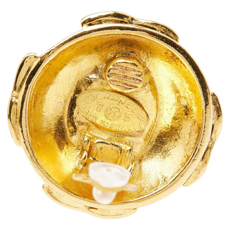 Chanel CC Logo Gold Orange Plated Ring