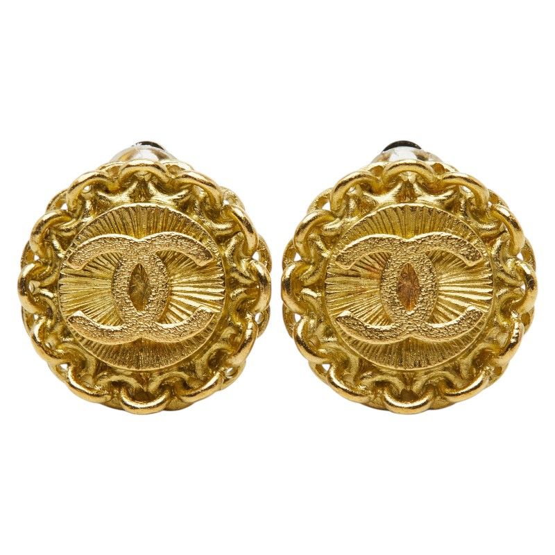 Chanel Vintage CC Logo Gold Plated Ring