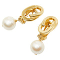 Gucci Vintage Faux Pearl Gold Plated Ring