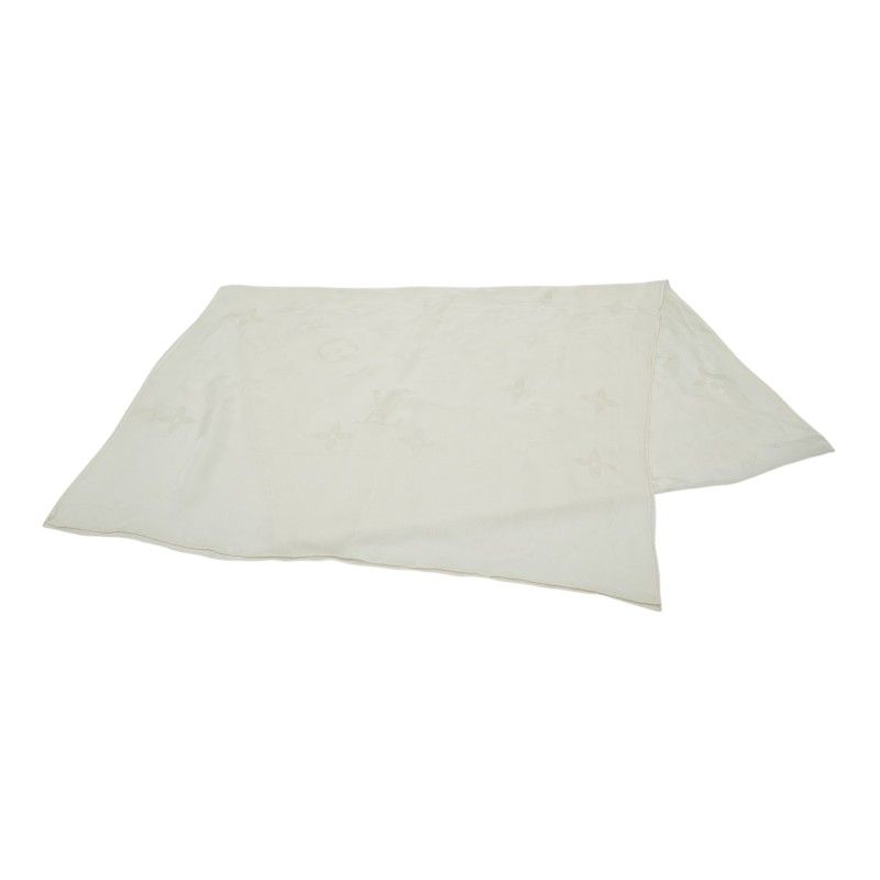 Louis Vuitton Monogram White Ivory Silk Scarf