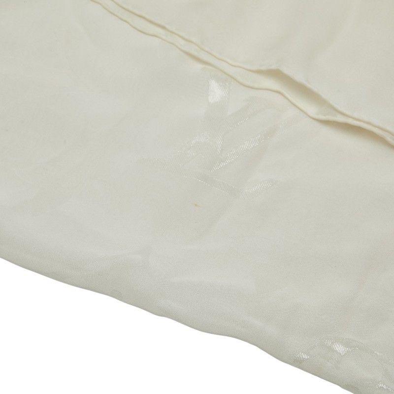 Louis Vuitton Monogram White Ivory Silk Scarf