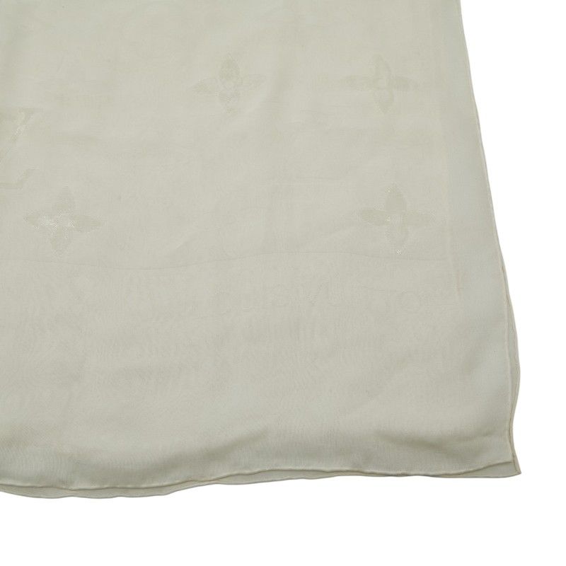 Louis Vuitton Monogram White Ivory Silk Scarf