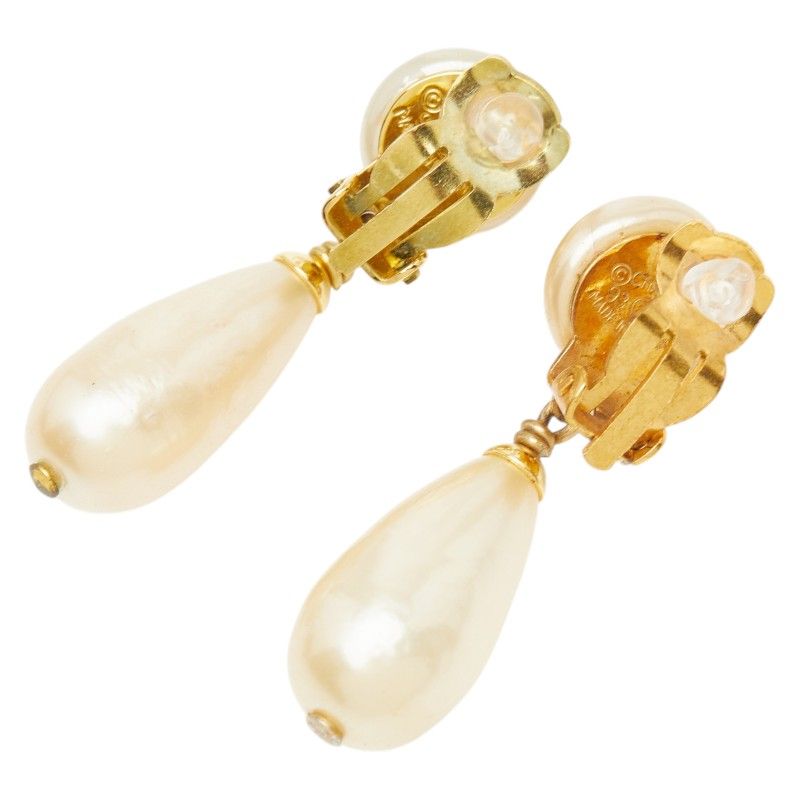 Chanel CC Logo Pearl Gold Plated Ring