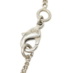 Chanel CC Logo Silver Black Metal Enamel Necklace