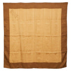 Cartier Allover Pattern Brown Silk Shoulder Bag