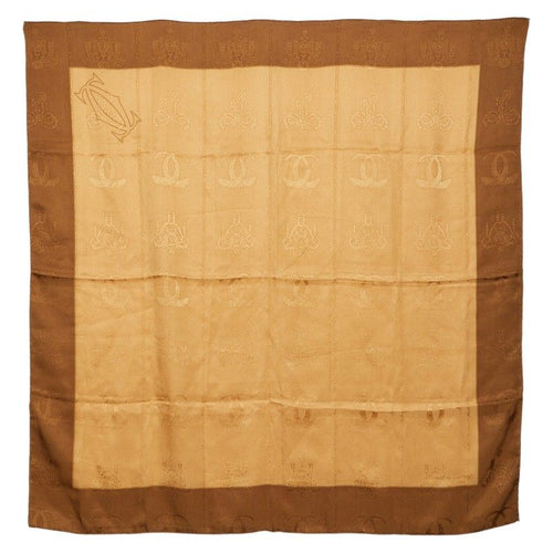 Cartier Allover Pattern Brown Silk Shoulder Bag