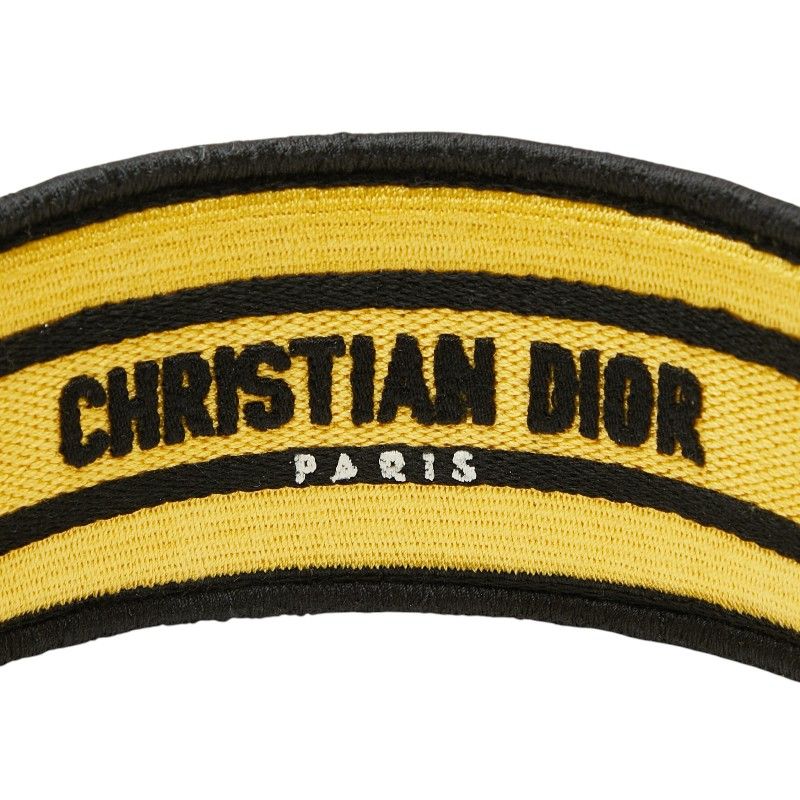 Dior Check Headband Hair Yellow Multicolor Canvas Yellow