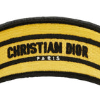 Dior Check Headband Hair Yellow Multicolor Canvas Yellow