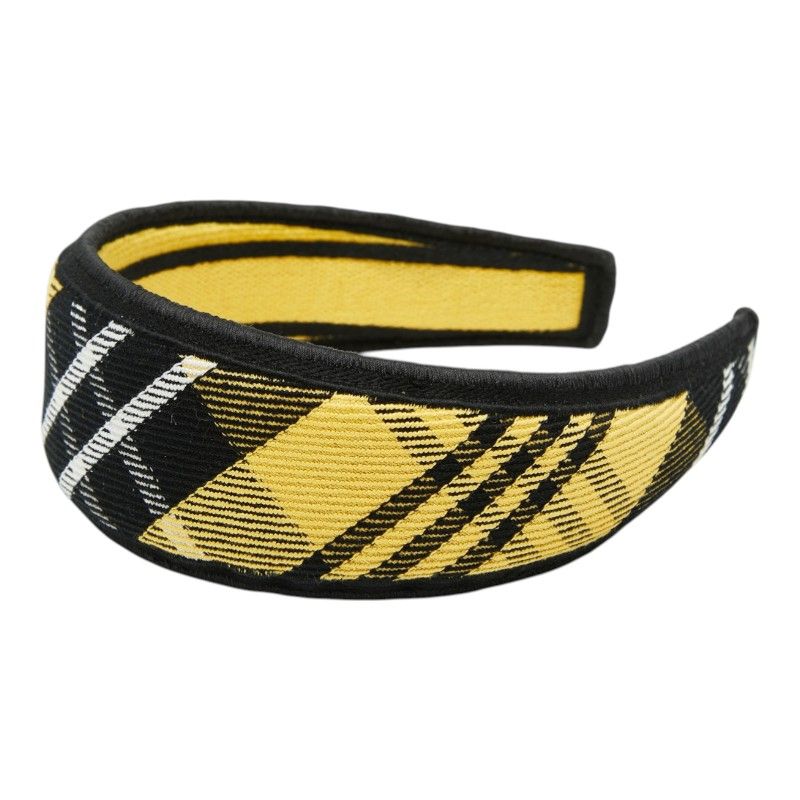 Dior Check Headband Hair Yellow Multicolor Canvas Yellow