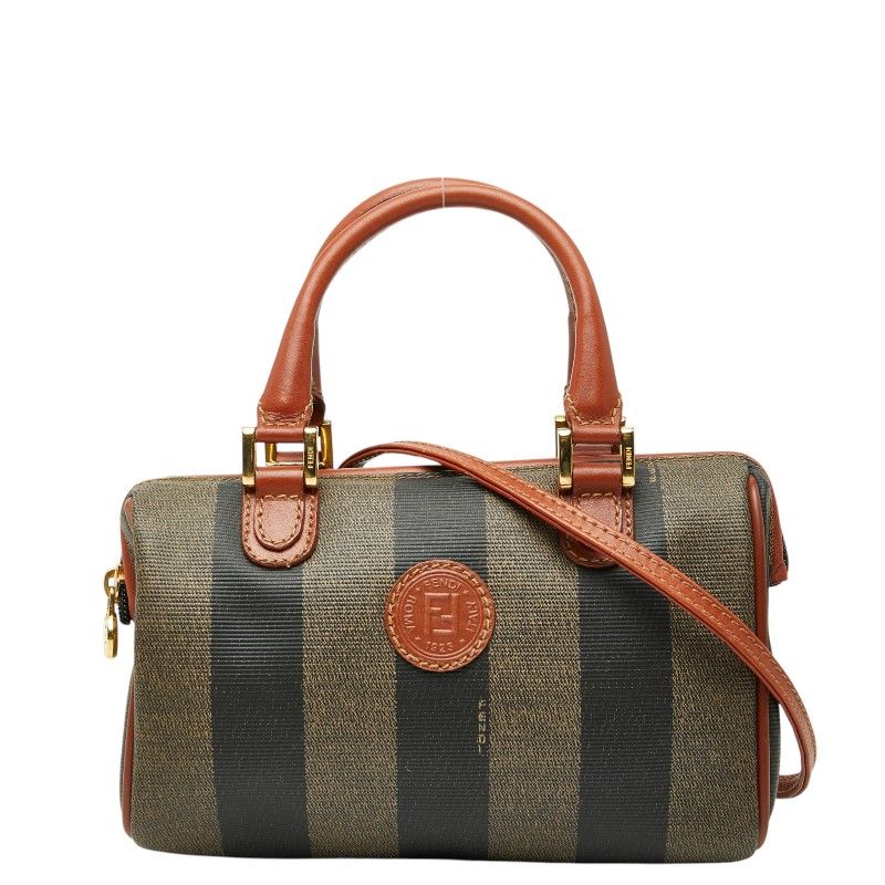 Fendi Pecan 2-Way Shoulder Bag Black Brown Leather