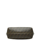 Fendi Zucca Brown Leather Tote