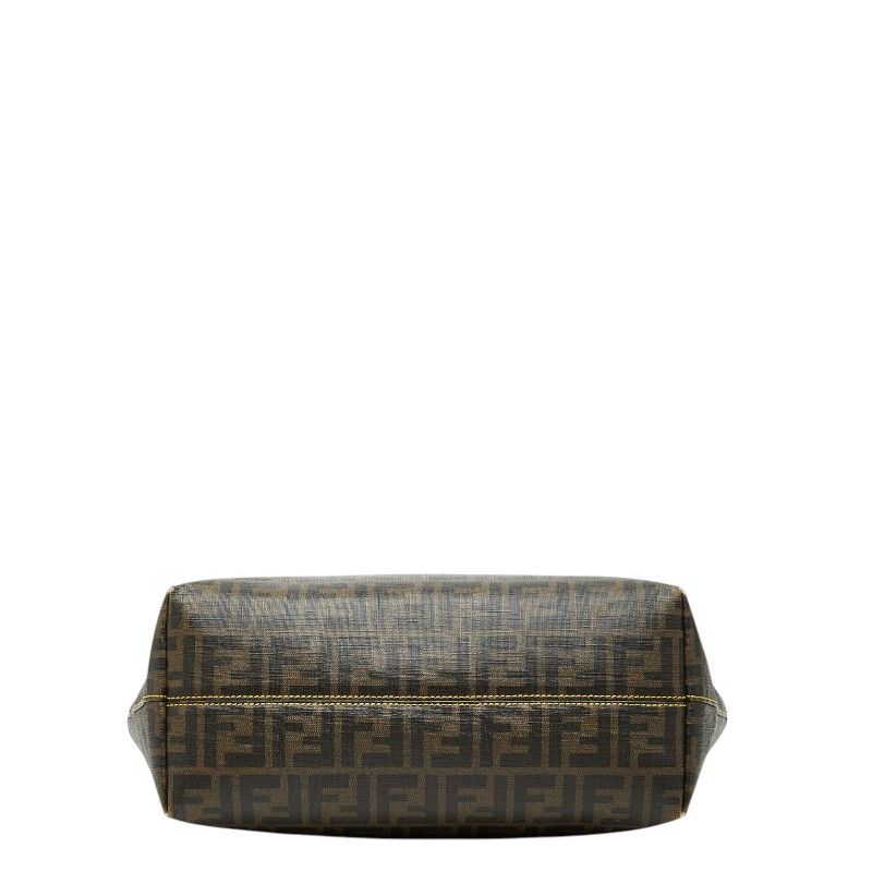 Fendi Zucca Brown Leather Tote