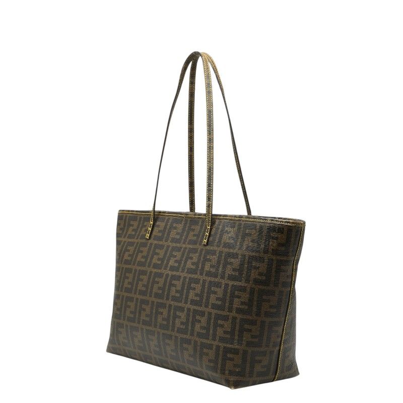 Fendi Zucca Brown Leather Tote