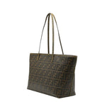 Fendi Zucca Brown Leather Tote