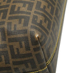 Fendi Zucca Brown Leather Tote