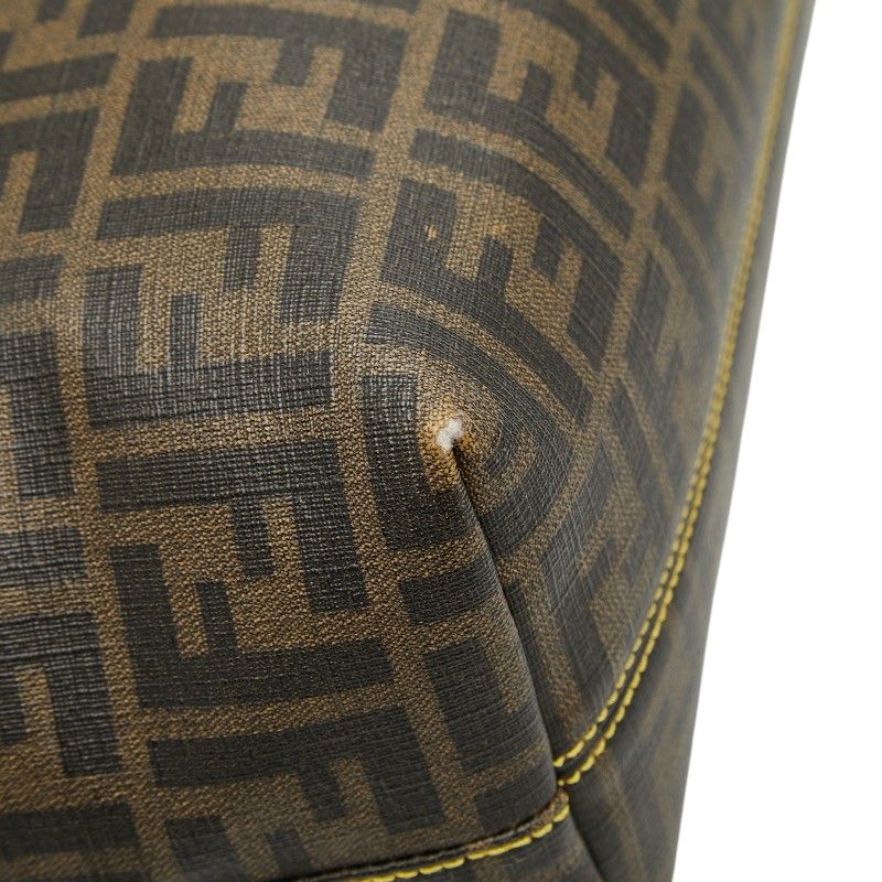 Fendi Zucca Brown Leather Tote