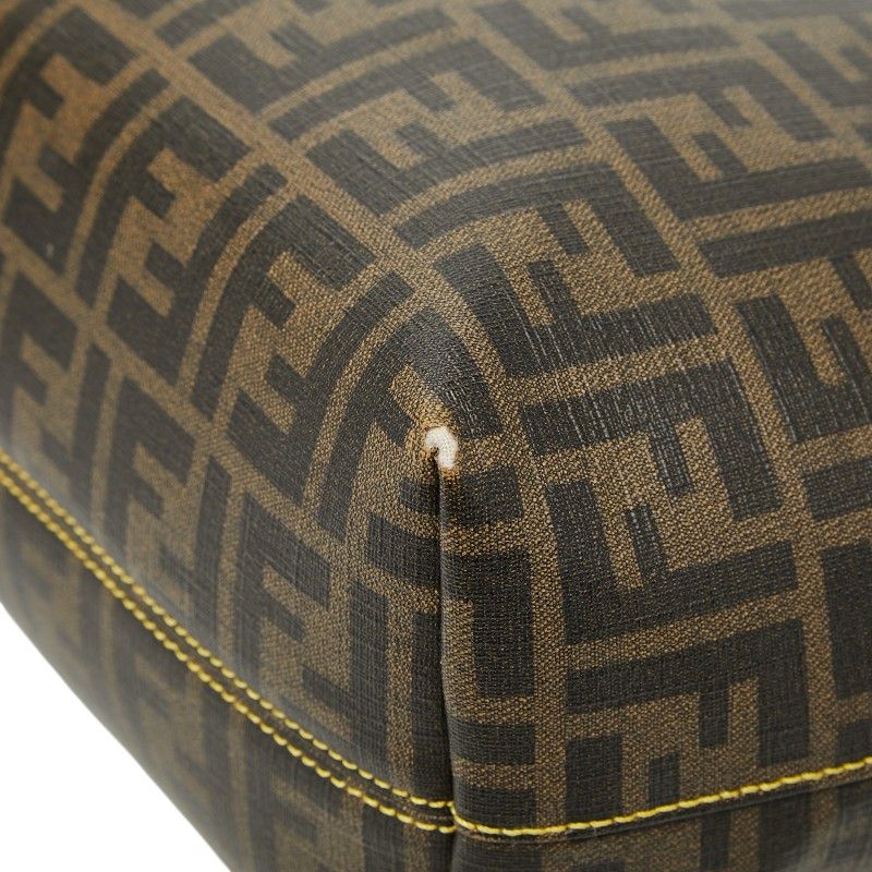 Fendi Zucca Brown Leather Tote
