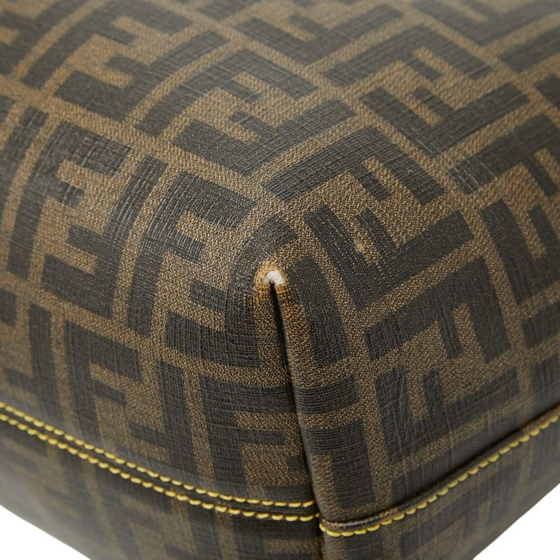 Fendi Zucca Brown Leather Tote