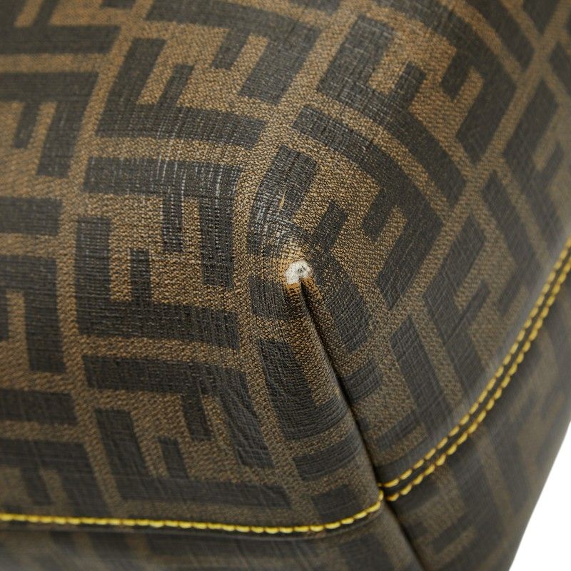 Fendi Zucca Brown Leather Tote