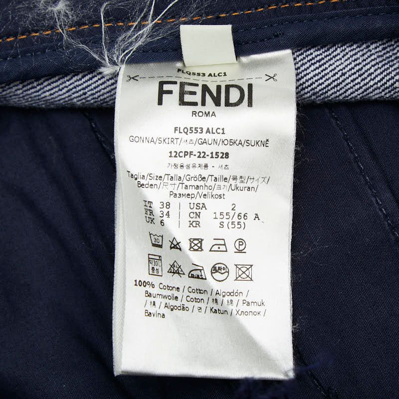 Fendi Mini Skirt Indigo Blue Denim