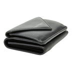 Balenciaga Paper Mini Wallet Trifold Compact Black Leather