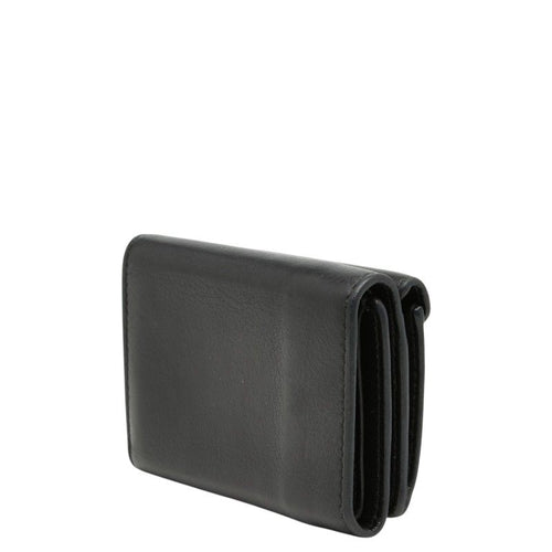 Balenciaga Paper Mini Wallet Trifold Compact Black Leather