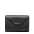 Balenciaga Paper Mini Wallet Trifold Compact Black Leather