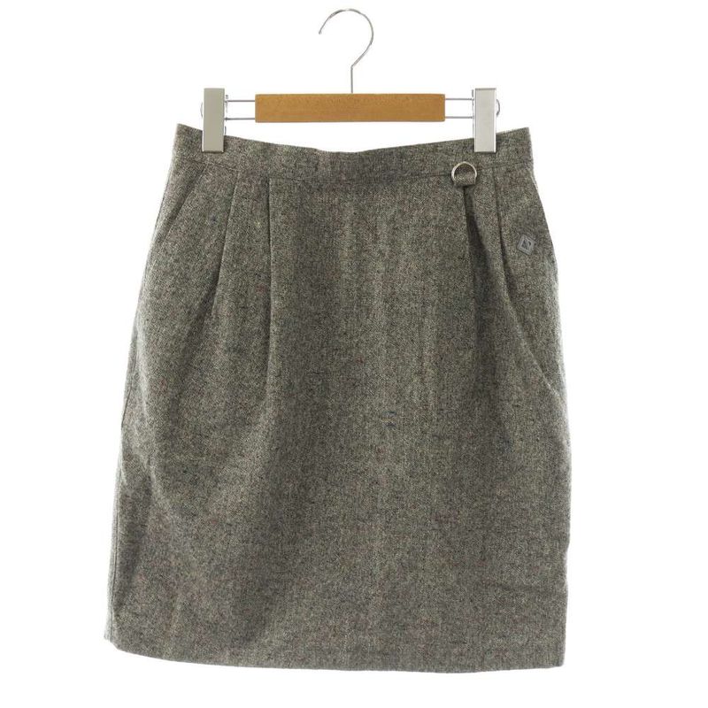 Dior Sports Skirt Knee Length Tight Wool Blend L Gray CX