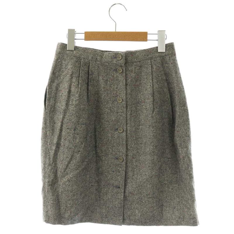 Dior Sports Skirt Knee Length Tight Wool Blend L Gray CX