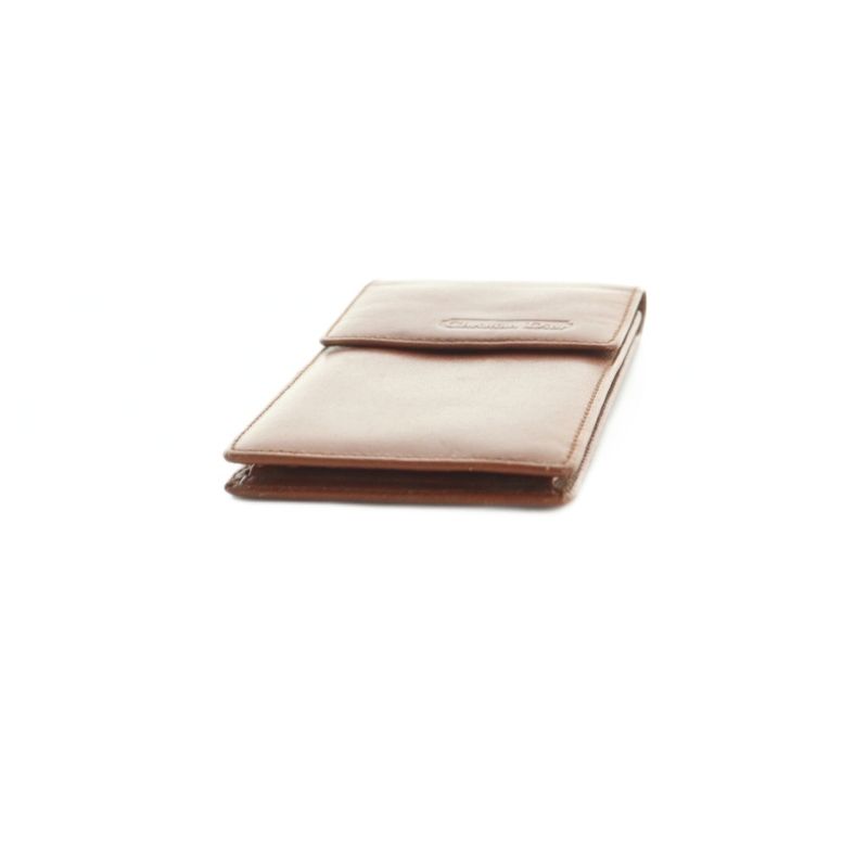 Dior Business Card Holder Case Leather Brown