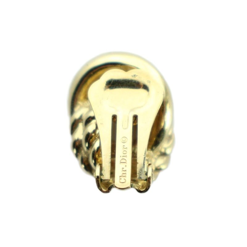 Dior Earrings Only Clip Type Logo Gold Mq Oh